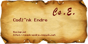 Csánk Endre névjegykártya
